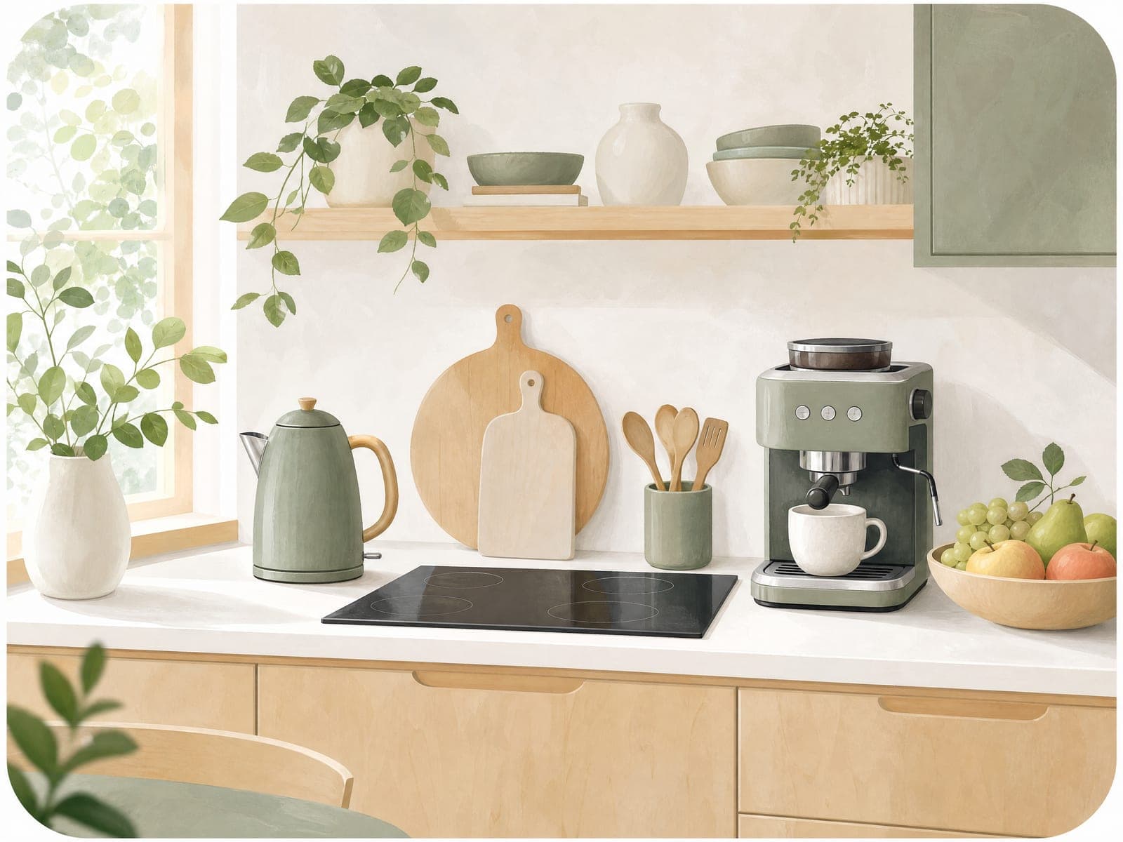 Birch & Fjord illustration: Kitchen & appliances (AI-generated)