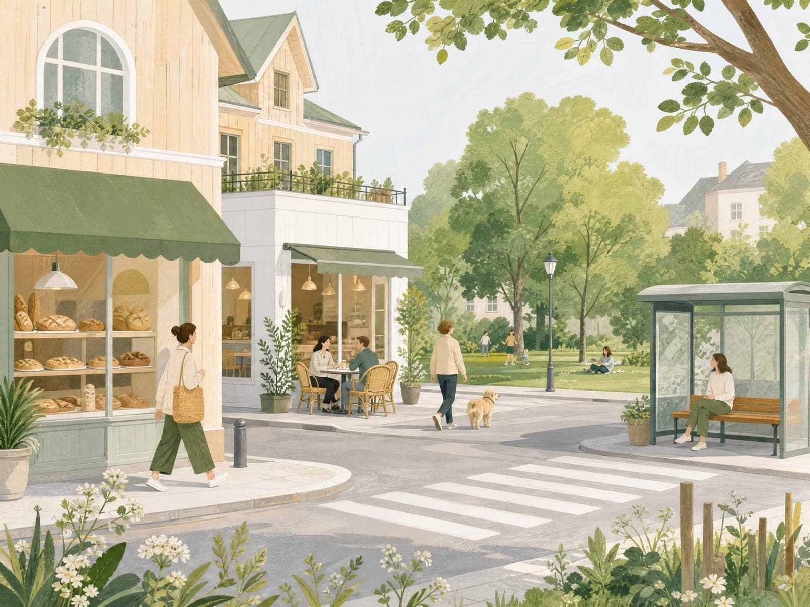 Birch & Fjord illustration: Around the corner (AI-generated)