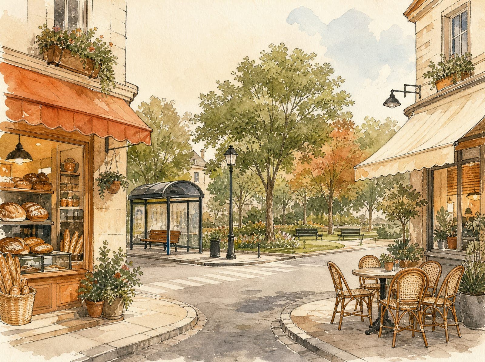 Hearth Sketch illustration: Around the corner (AI-generated)