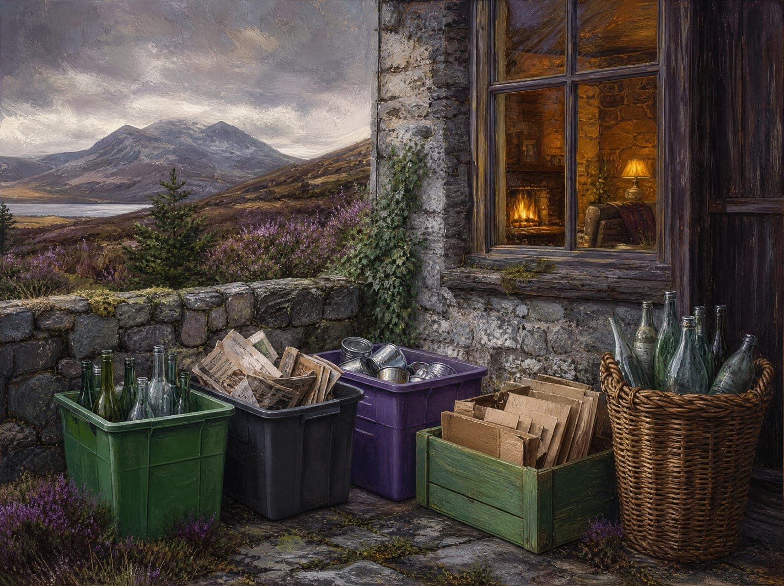 Bins & recycling illustration (AI-generated)