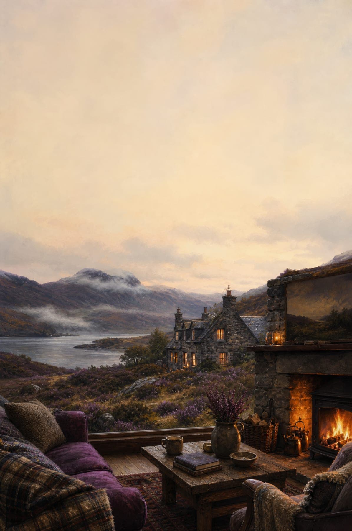 Heather Lodge cover illustration (AI-generated)