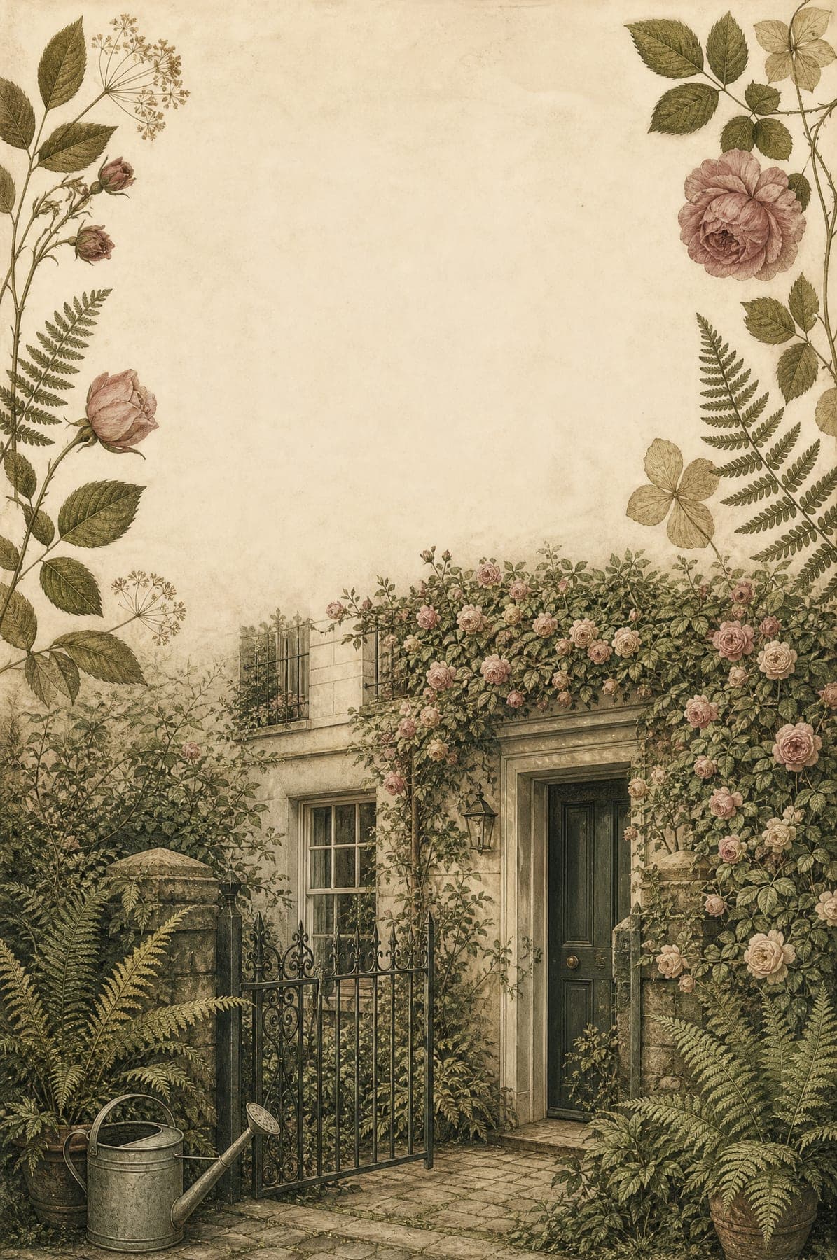 Pressed Garden cover illustration (AI-generated)