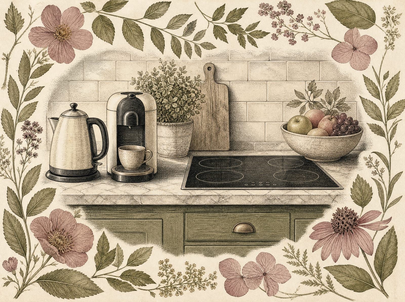 Kitchen & appliances illustration (AI-generated)