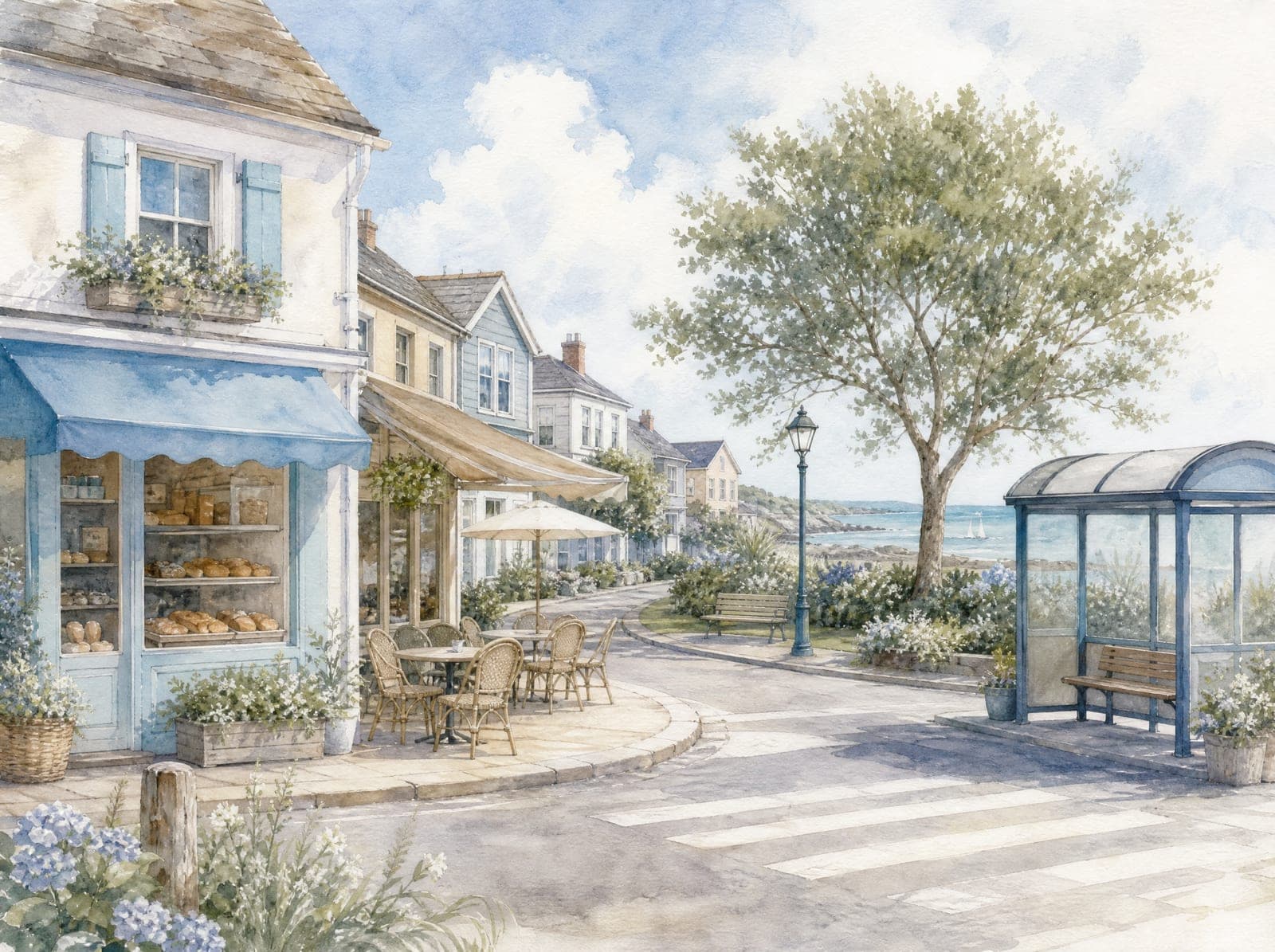 Tide Cottage illustration: Around the corner (AI-generated)
